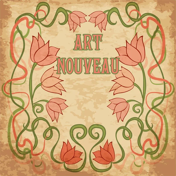 Floral Wallpaper Art Nouveau Style Vector Illustration — Stock Vector