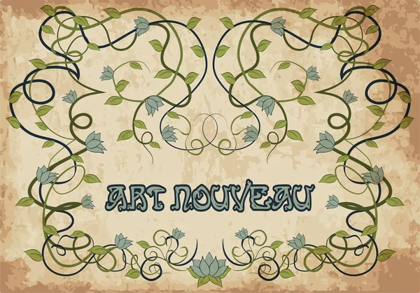 Art Nouveau Tarzında Vektör Çizim Çiçek Tebrik Kartı — Stok Vektör