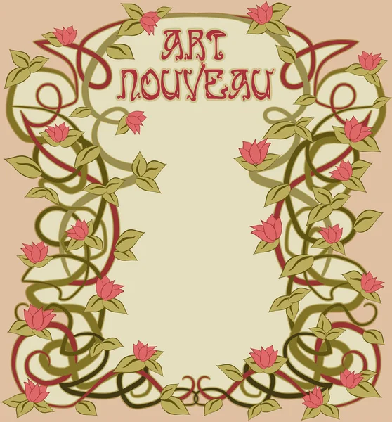 Blomsterkort Art Nouveau Stil Vektor Illustration – Stock-vektor