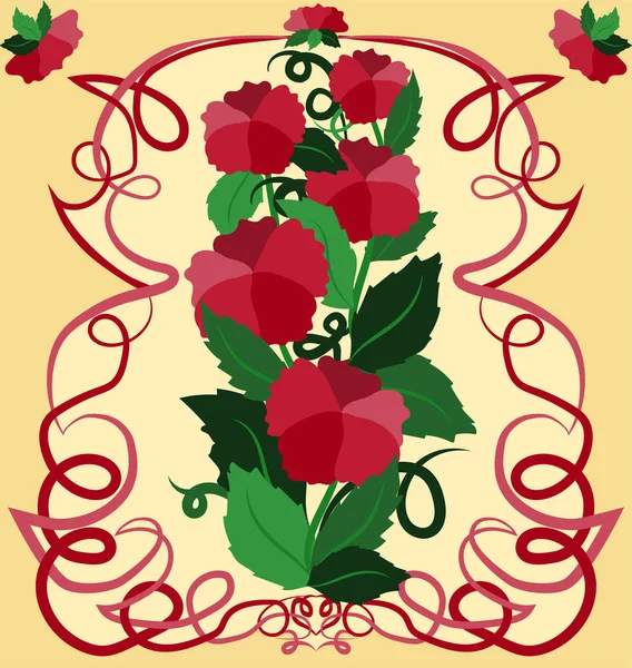 Floral Background Art Nouveau Style Vector Illustration — Stock Vector