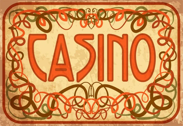 Casino Papel Parede Estilo Art Nouveau Ilustração Vetorial — Vetor de Stock