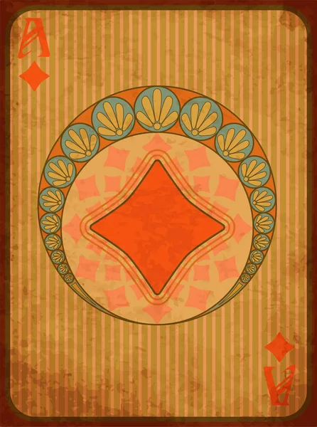 Kaszinó Póker Gyémánt Szimbólum Art Nouveau Stílusban Vektoros Illusztráció — Stock Vector