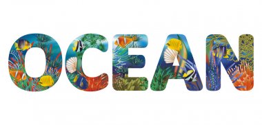 Okyanus sualtı arka plan, vektör çizim