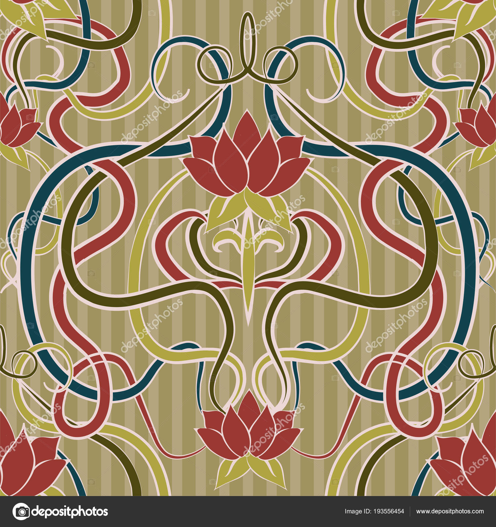 Art Nouveau Floral Wallpaper