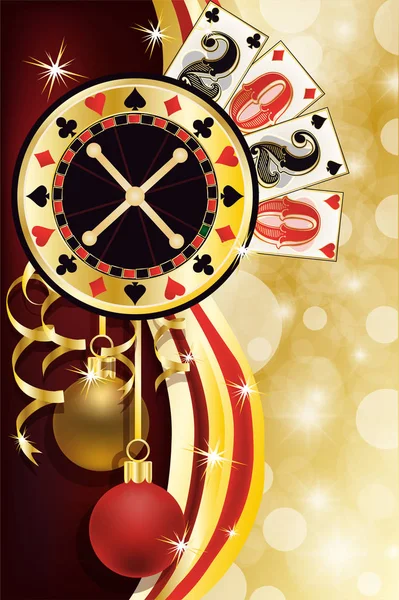 Nuevo 2020 Año Banner Casino Navidad Ilustración Vectores — Vector de stock