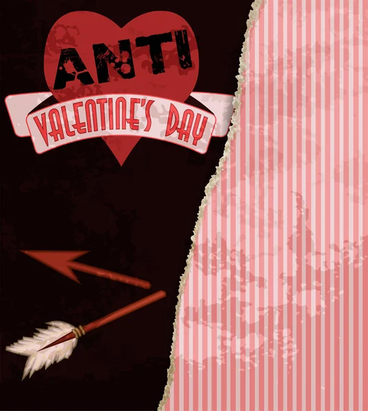 Valentinstag Karte Mit Gebrochenem Pfeil Vektorillustration — Stockvektor