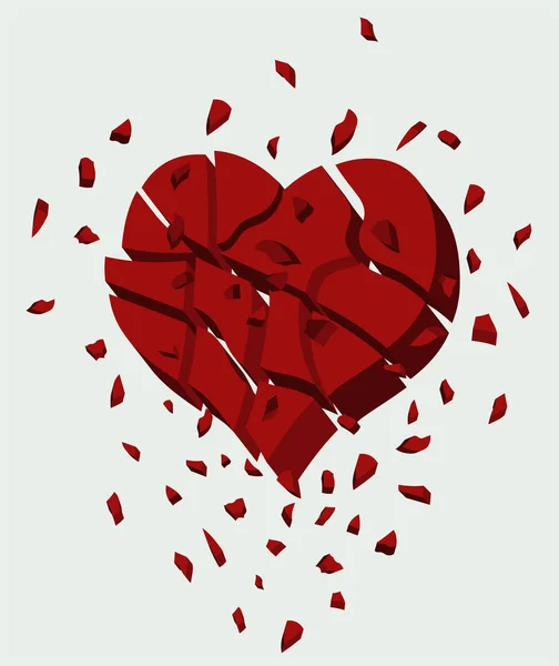 Σπασμένη Κάρτα Καρδιά Διανυσματική Απεικόνιση — Διανυσματικό Αρχείο