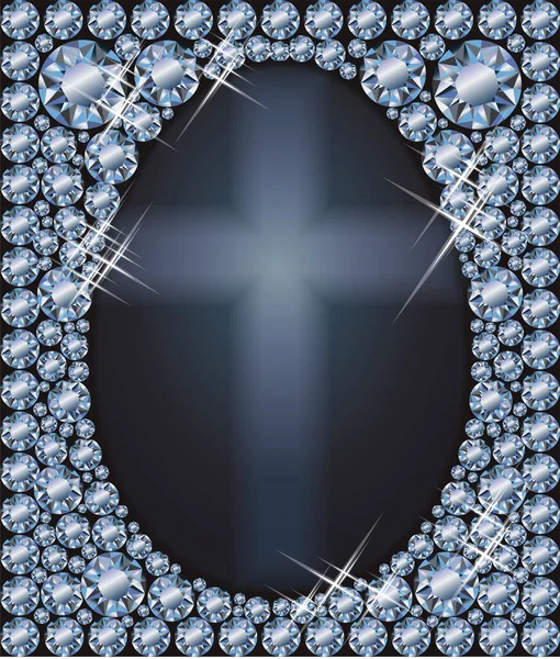 ハッピーイースターダイヤモンドの卵カードベクトルイラスト — ストックベクタ