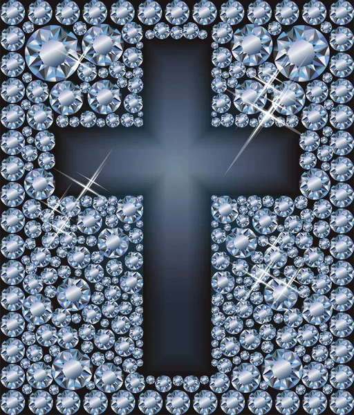 Joyeux Pâques Croix Diamant Illustration Vectorielle — Image vectorielle