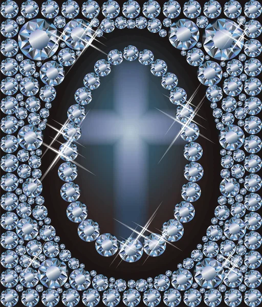 ハッピーイースターダイヤモンドの卵の招待状の壁紙 ベクトルイラスト — ストックベクタ