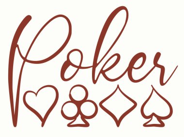 Poker kartları afiş, vektör çizim