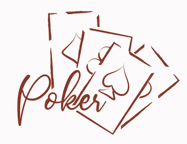 Casino Poker Karty Logo Vektorové Ilustrace — Stockový vektor