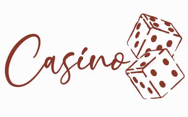 Kasino Banner Med Tärningar Vektor Illustration — Stock vektor