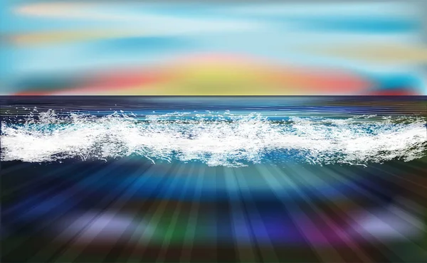 水中の美しい風景壁紙 ベクトルイラスト — ストックベクタ