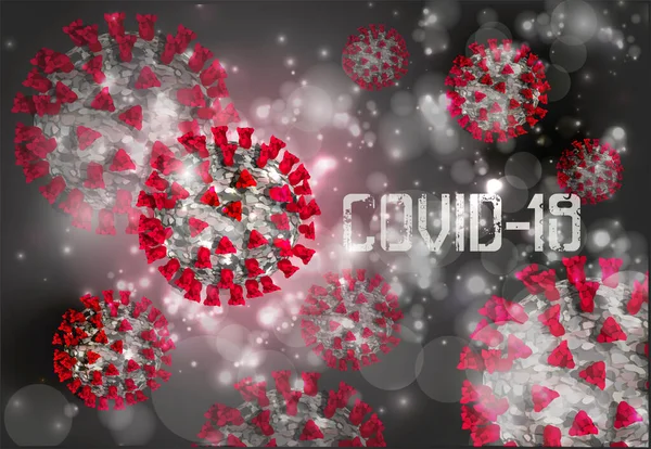 Coronavirus Covid Ognisko Grypy Tle Ilustracja Wektora — Wektor stockowy