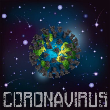 Coronavirus Covid-19 Dünya 'ya bulaşıyor. vektör illüstrasyonu