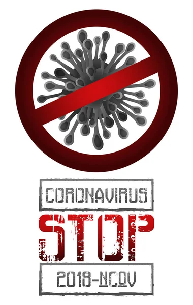 Stop Coronavirus Bayrağı Izole Edilmiş Vektör Illüstrasyonu — Stok Vektör