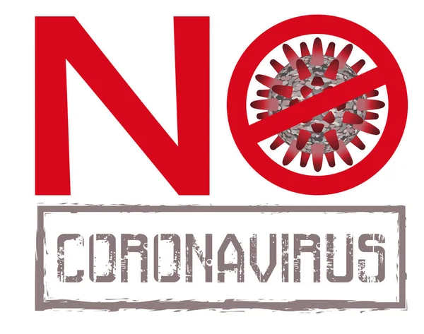Žádný Izolovaný Koronavirus Vektorová Ilustrace — Stockový vektor
