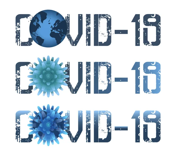 Coronavirus Covid Infikuje Zemi Izolované Transparenty Vektorová Ilustrace — Stockový vektor