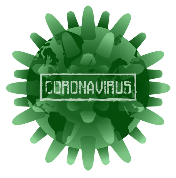 Coronavirus Covid Μολύνει Τον Πλανήτη Απομονωμένο Εικονογράφηση Διανύσματος — Διανυσματικό Αρχείο