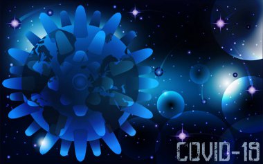 Coronavirus Covid-19 Dünya 'ya, duvar kağıdına ve vektör illüstrasyonuna bulaşır.