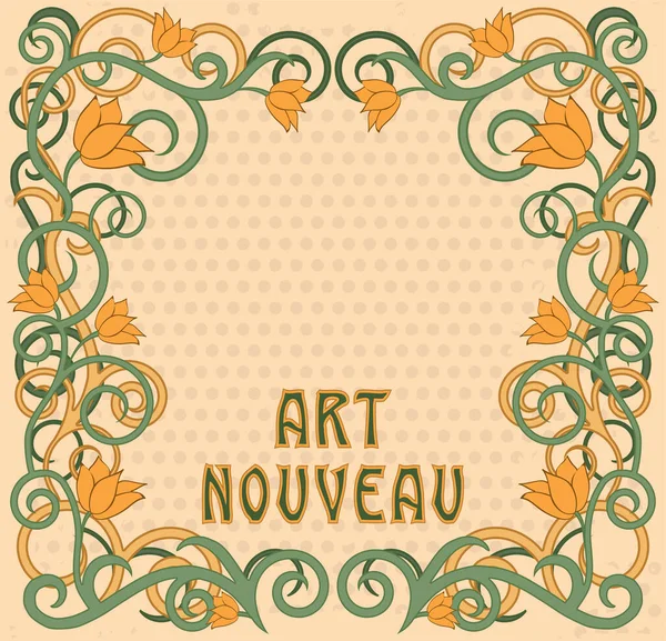 Blommig Bakgrund Art Nouveau Stil Vektor Illustration — Stock vektor
