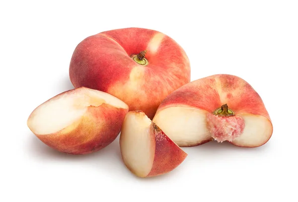 Ripe peaches on white — Stock Photo, Image