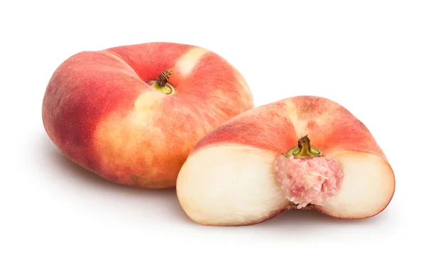 Ripe peaches on white — Stock Photo, Image