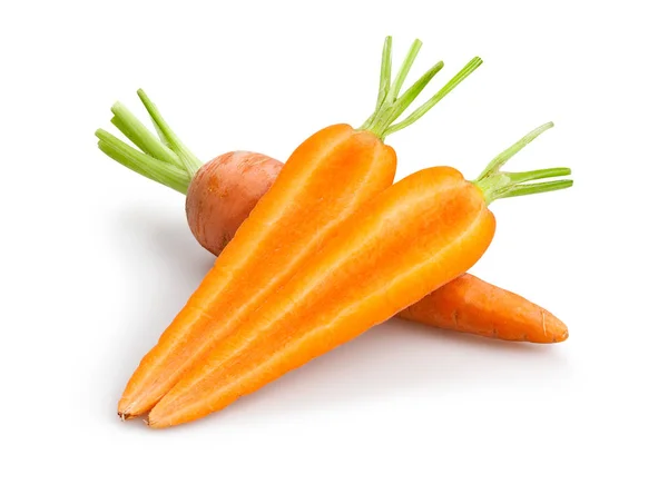 Moget morötter på vit — Stockfoto
