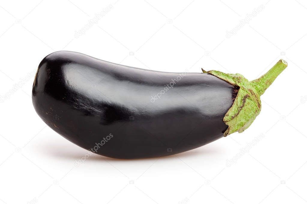 ripe eggplant on white