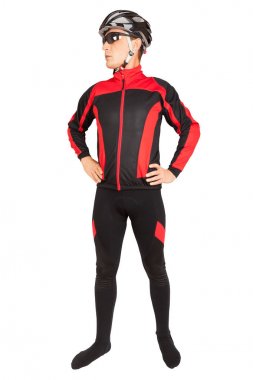 donanımlı erkek bisikletçi 