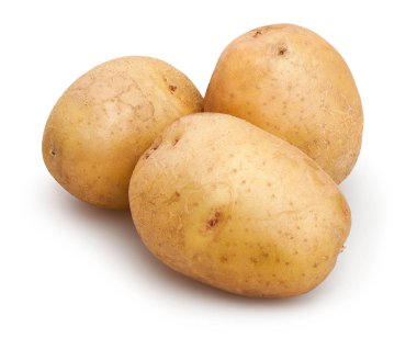 Beyaz üzerine taze patates