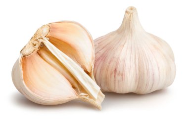 beyaz üzerine taze sarımsak