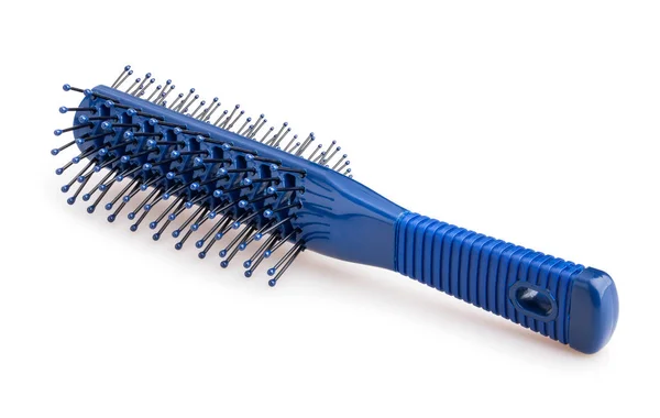 Blue hair brush — Stock Photo, Image