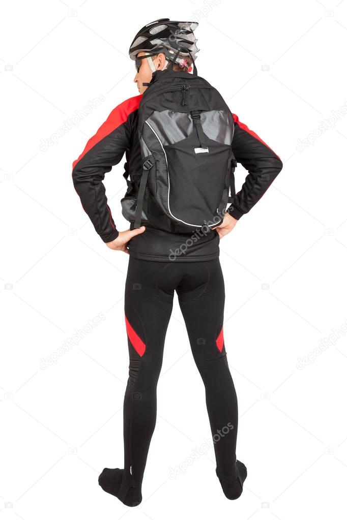 equipped male cyclist 