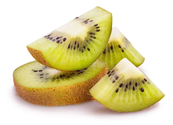 Kiwi Chunks Isolated White Background — Stock Photo, Image