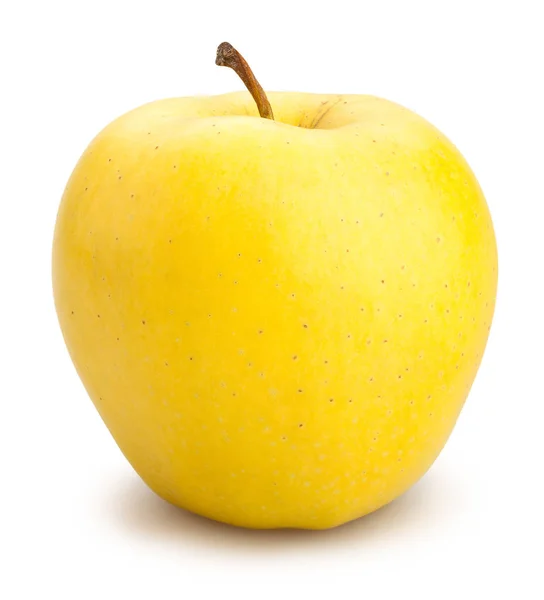 Celý Žluté Jablko Izolované Bílém Pozadí — Stock fotografie