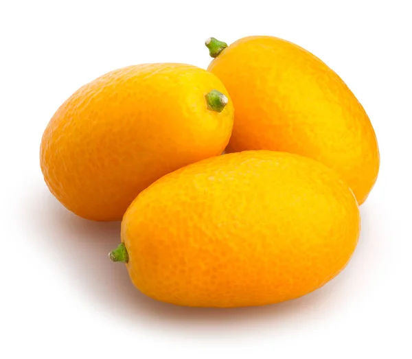 Groep Van Kumquat Geïsoleerd Witte Achtergrond — Stockfoto