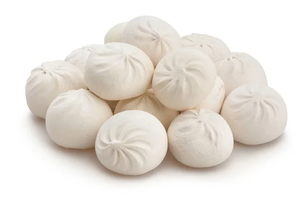 Ronde Dumplings Geïsoleerd Witte Achtergrond — Stockfoto