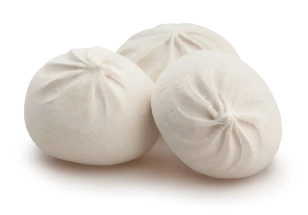 Ronde Dumplings Geïsoleerd Witte Achtergrond — Stockfoto