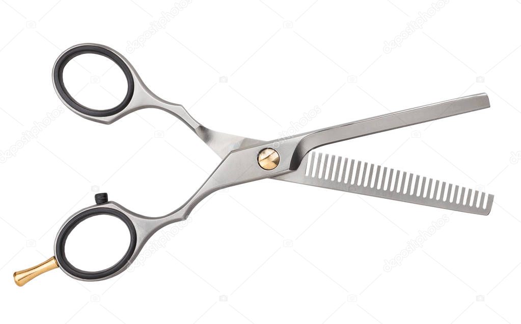 barber scissors isolated on white background