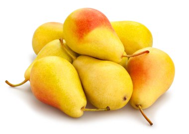 Sarı armut yolu beyazda izole