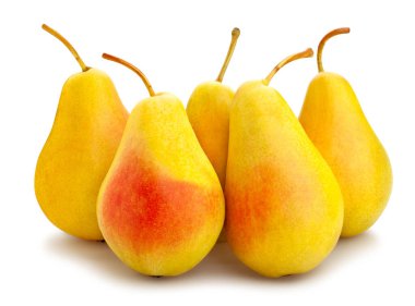 Sarı armut yolu beyazda izole