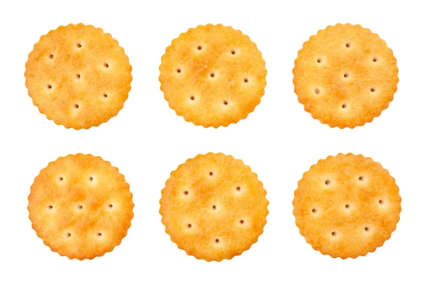 Ronde Cracker Pad Geïsoleerd Wit — Stockfoto