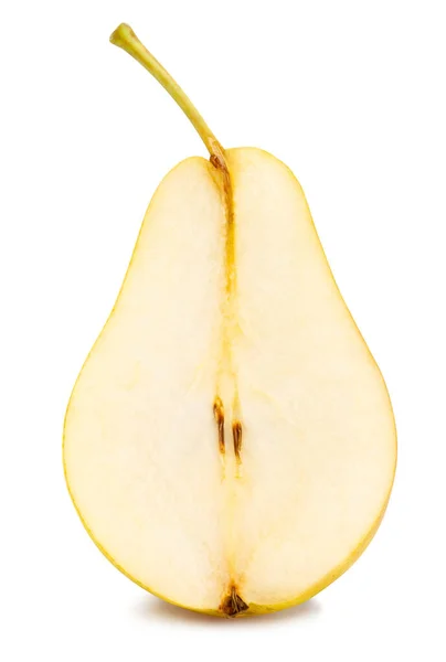 Sliced Yellow Pears Path Isolated White — Stock Photo, Image