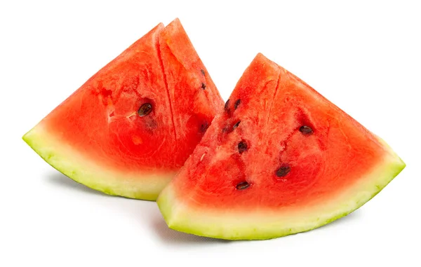 Watermeloen Slice Pad Geïsoleerd Wit — Stockfoto