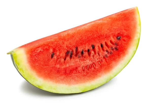Watermeloen Slice Pad Geïsoleerd Wit — Stockfoto