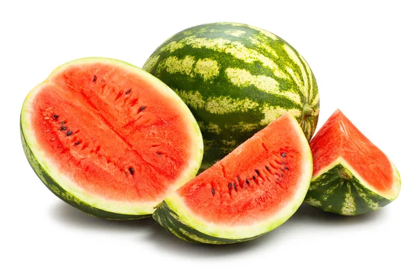 Gesneden Watermeloen Pad Geïsoleerd Wit — Stockfoto