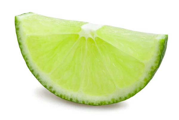 Sliced Lime Path Isolated White — Stock Photo, Image