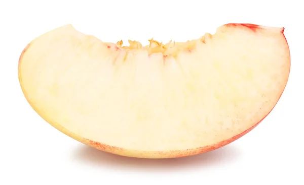 Sliced White Nectarine Path Isolated — Stock Photo, Image